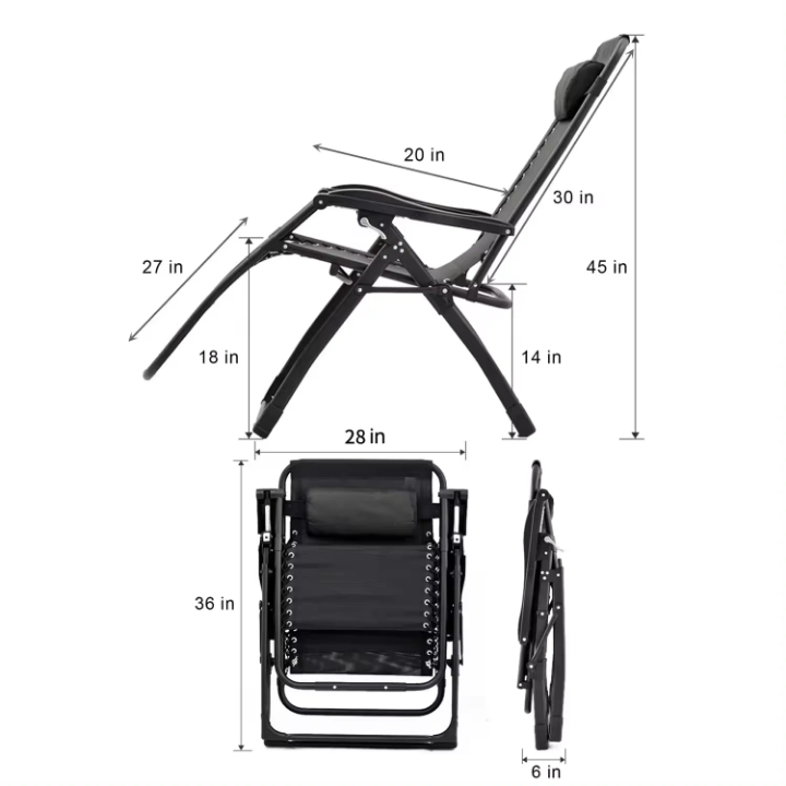 Chaise longue pliante extérieure