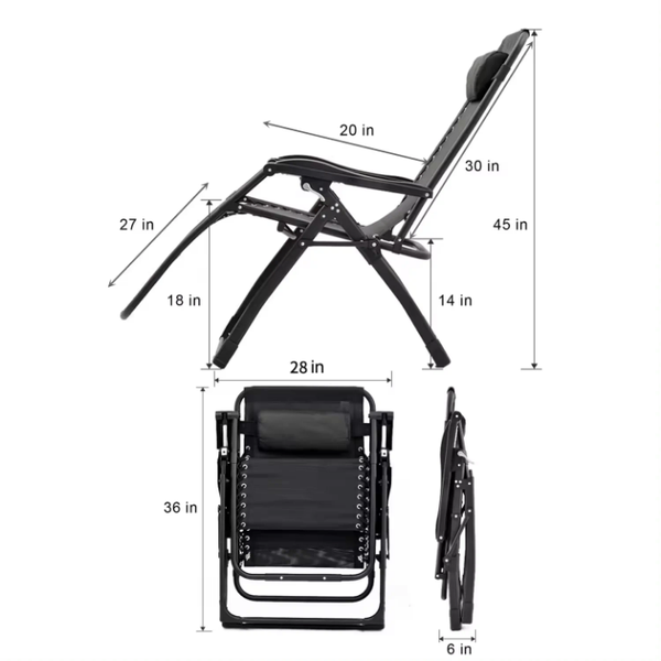 Chaise longue pliante extérieure