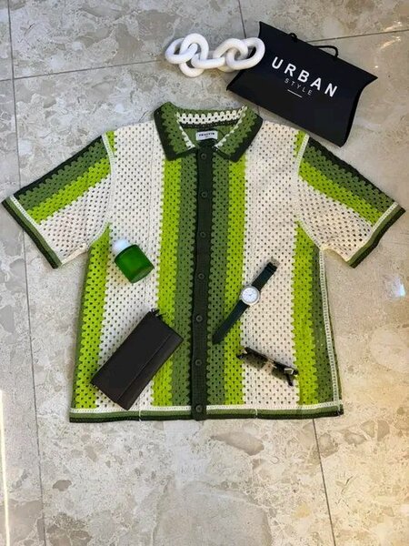 Chemise crochet unisexe élégante
