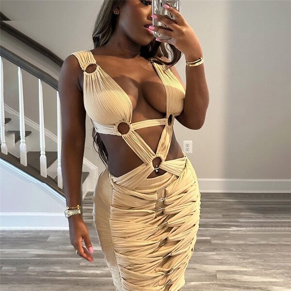 Cross hollow dress