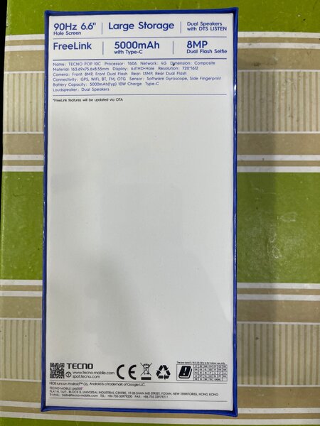 Tecno pop 10c