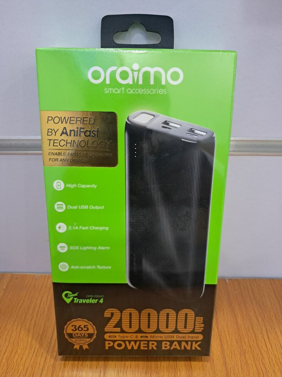 Oraimo 20,000mAh power bank