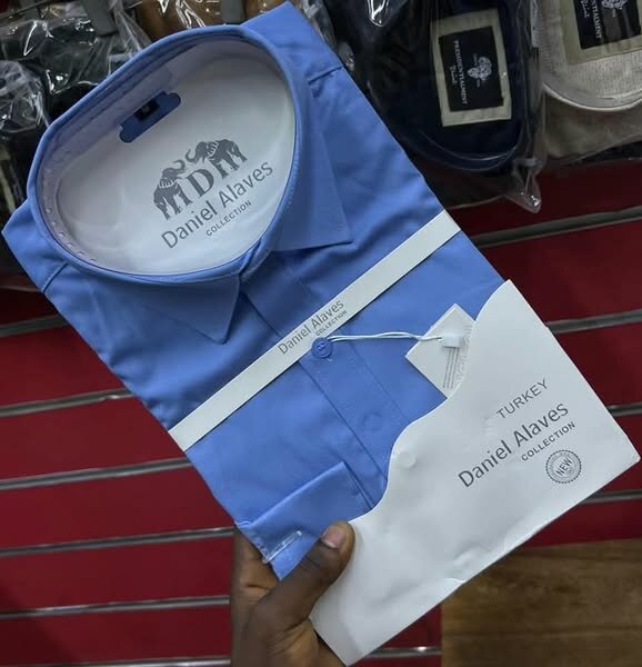 blue men's shirt