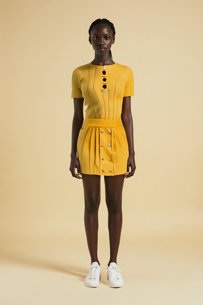 haut et jupe jaune