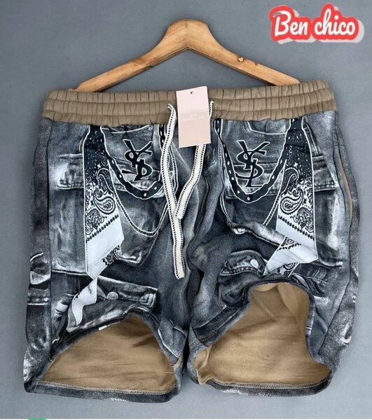 Shorts en jean imprimé branché