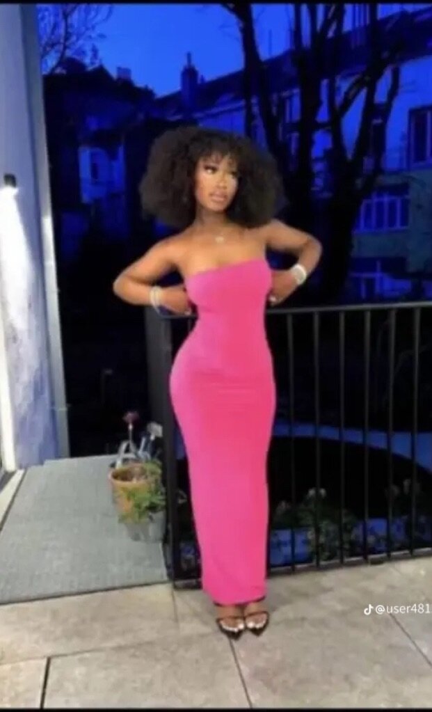 Robe longue rose élégante