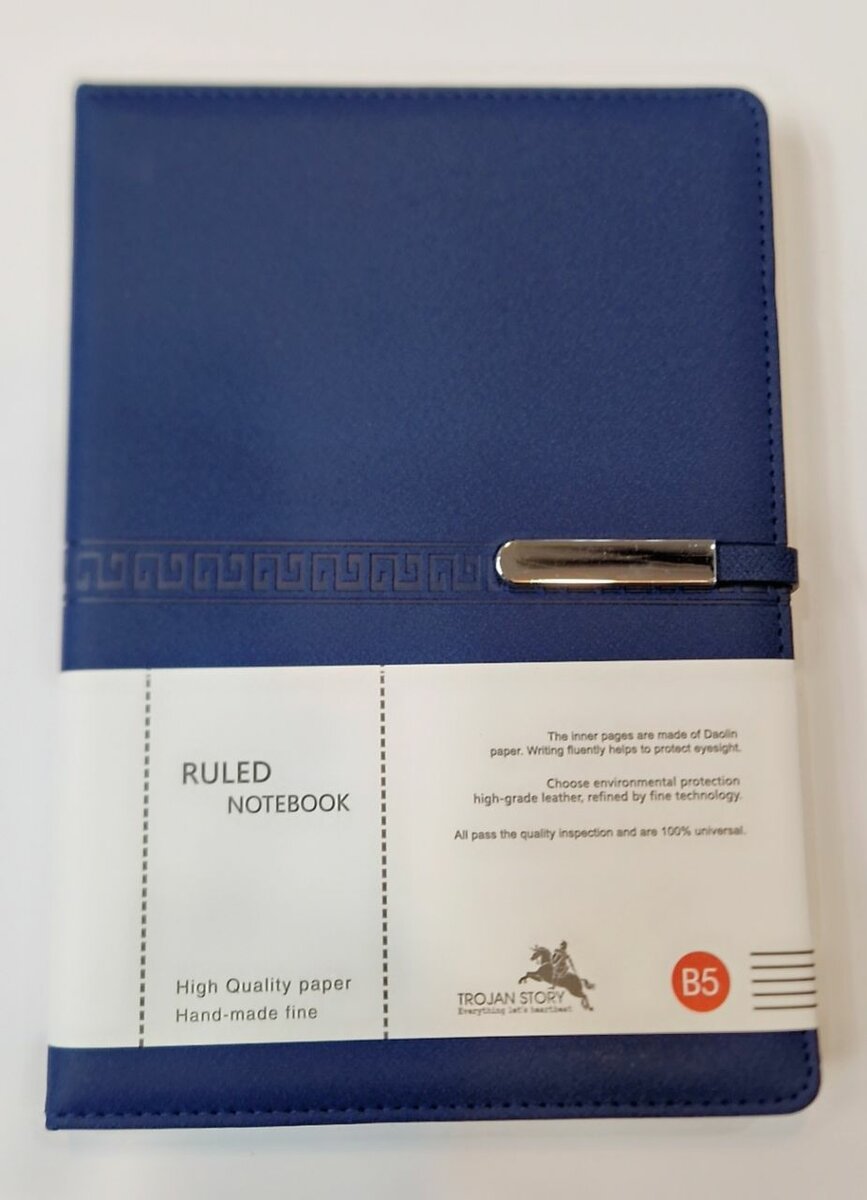Cahier A5 Cuir Bleu