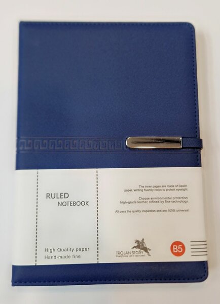 Cahier A5 Cuir Bleu