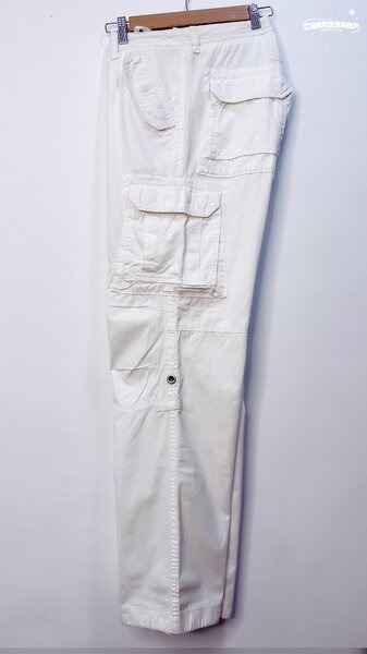 Pantalon cargo blanc homme