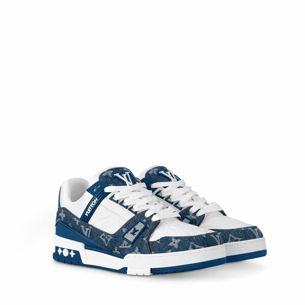Baskets Louis Vuitton bleu blanc