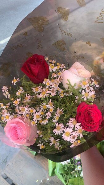 Bouquet de roses naturelles