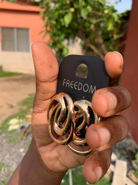 Gold loop earring