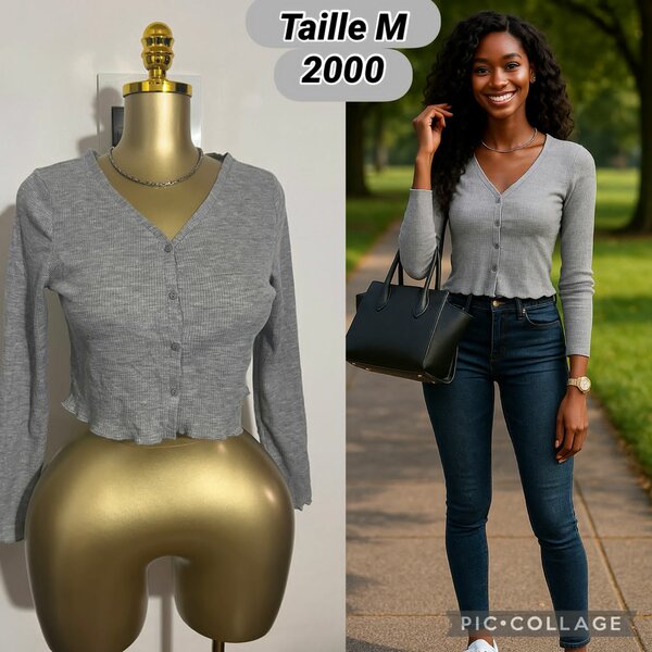 Cardigan gris pour femme