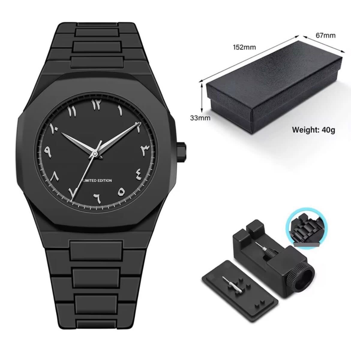 Montre élégante noire