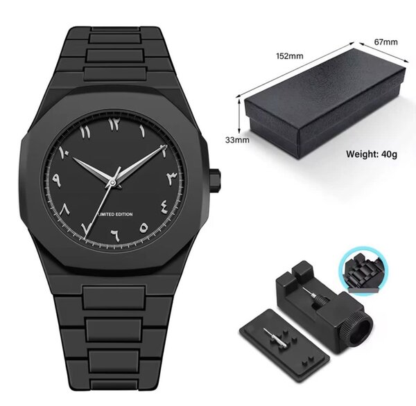 Montre élégante noire