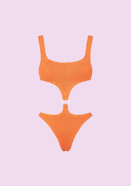 Maillot de Bain Échancré Orange