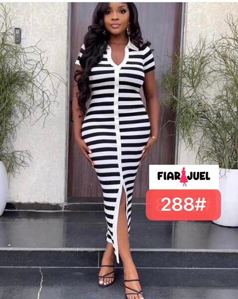 Robe Rayée Élégante Femme