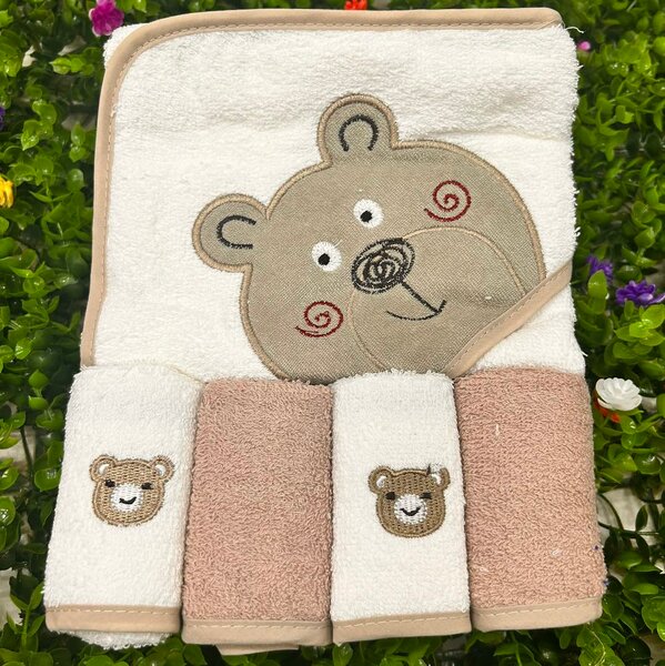 Sortie de bain avec 4 gants