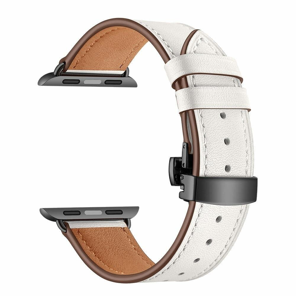 Bracelet montre cuir blanc