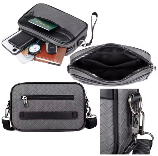 Sac bandoulière tissé homme