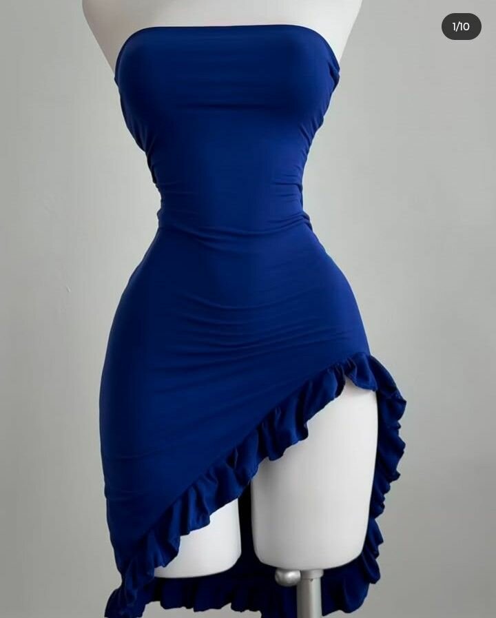 Robe bustier bleue élégante