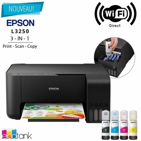 Epson Imprimante à Réservoir D'encre Epson L3250 - Multifonctions - 3 En 1 - Wifi