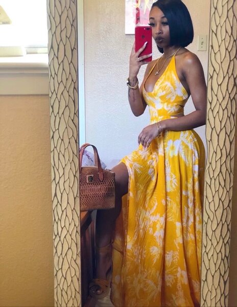 Robe Longue Évasée Jaune