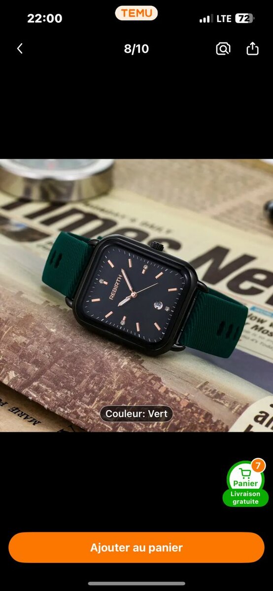 Montre connectée carrée Rebirth