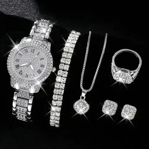Montre chaîne bracelet bague et boucles d'oreille