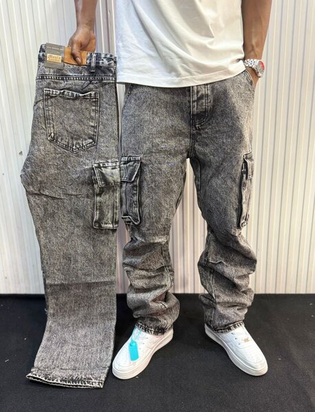 Jean Cargo Gris Homme