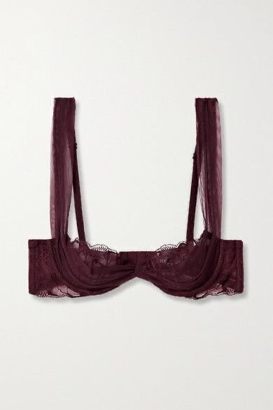 Soutien-gorge en dentelle bordeaux