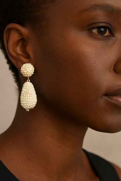 Boucles d'oreilles pendantes perles