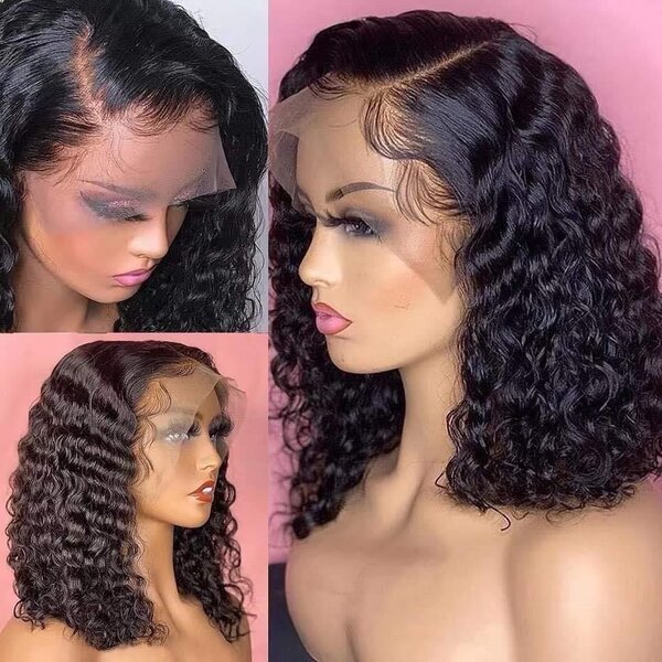 Deep wave couleur piano et noir. Perruque blonde