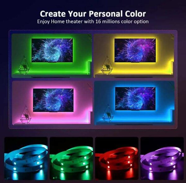 Lumières de bande LED Chaîne lumineuse de salon de décoratio
