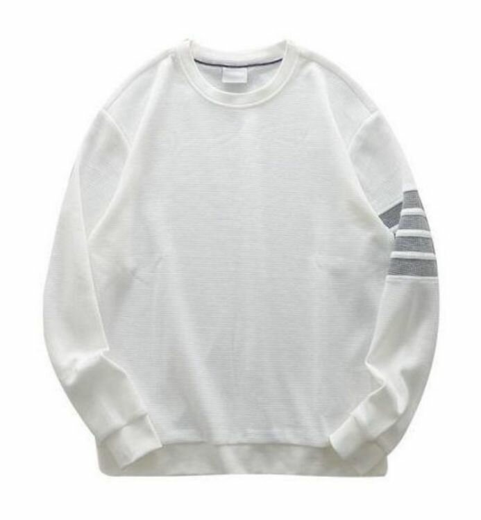 Sweat-shirt blanc à rayures