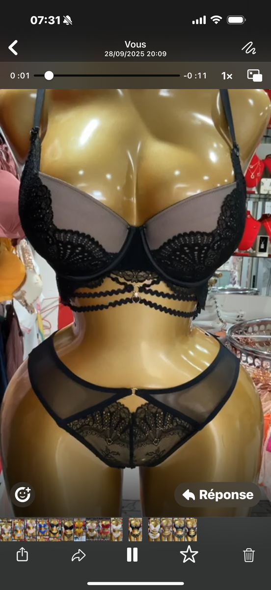Ensemble lingerie dentelle noire
