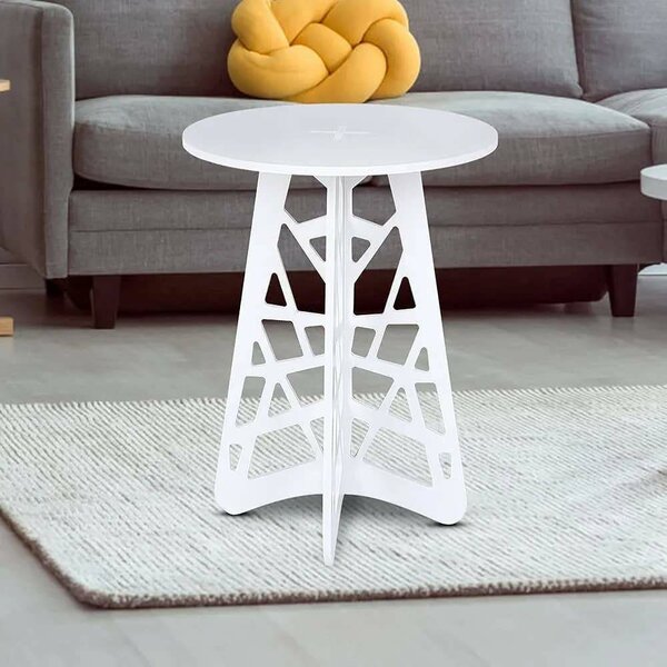 Table d' appoint ronde légère - petite table basse blanche