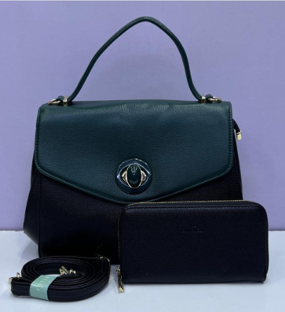 blue bag and wallet