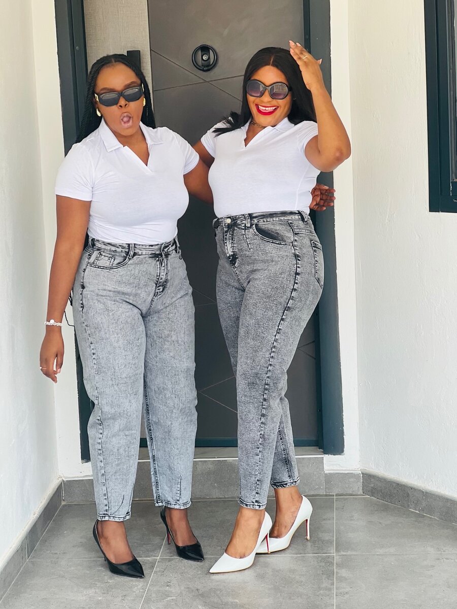 Grey mom jeans