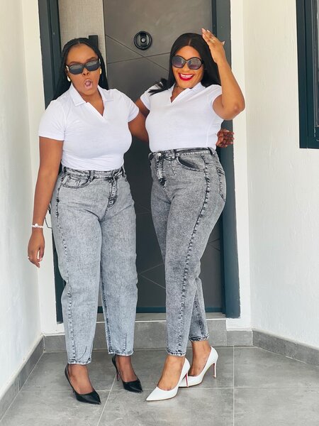 Grey mom jeans