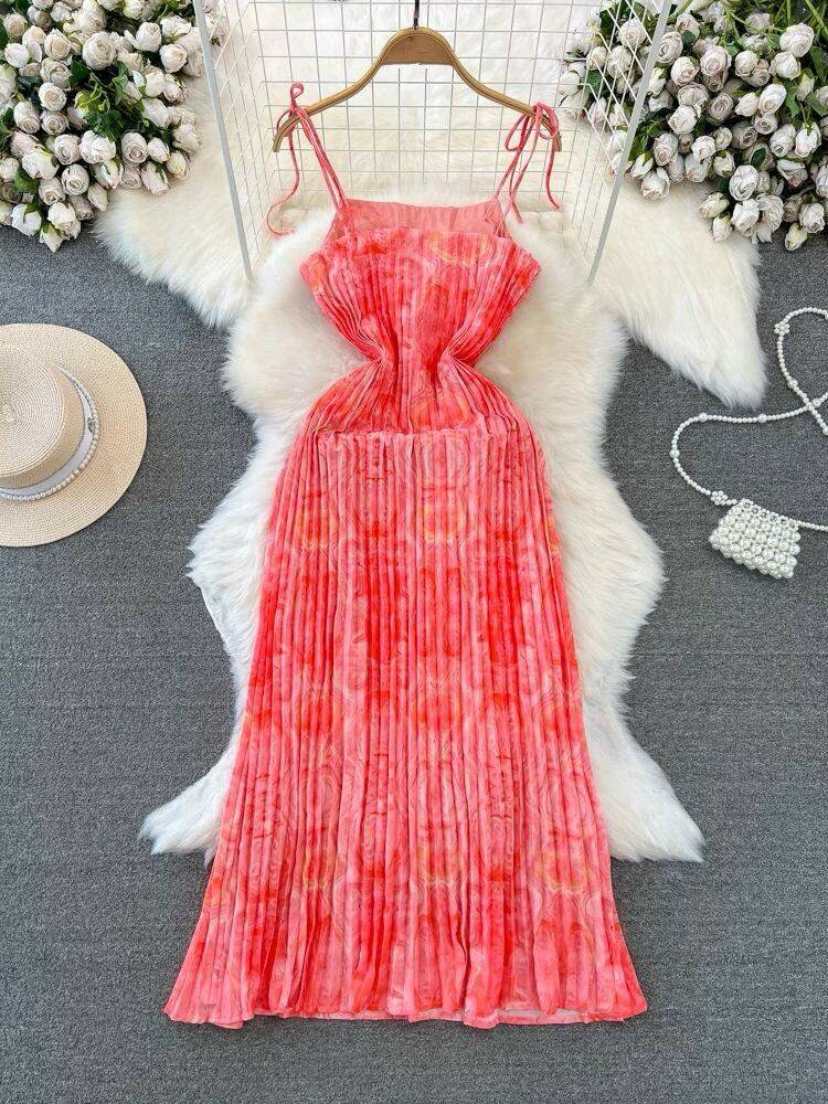 Robe été plissée féminine