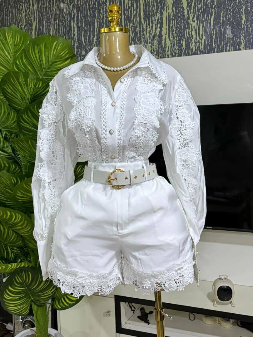 Lace shorts and top