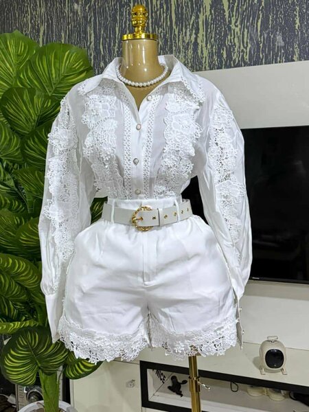 Lace shorts and top