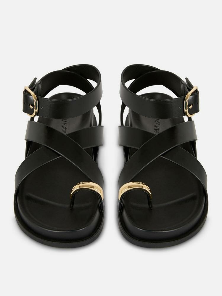 Chic Sandales en cuir noir