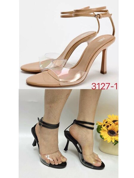 Sandales à talons transparents