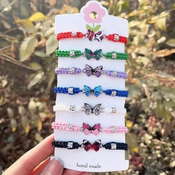 Bracelets Papillon Colorés Faits Main