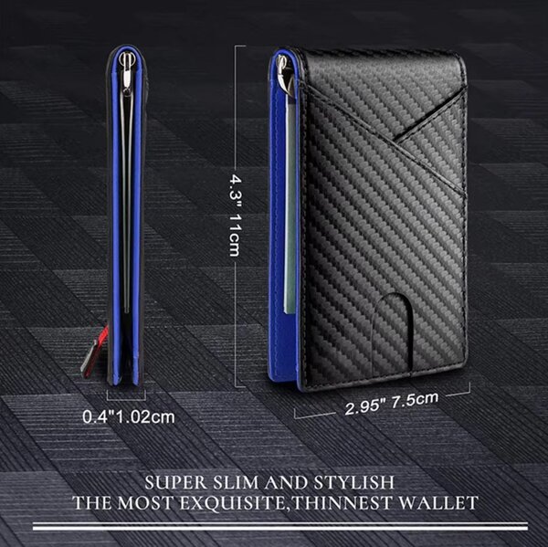Portefeuille RFID Slim Bleu