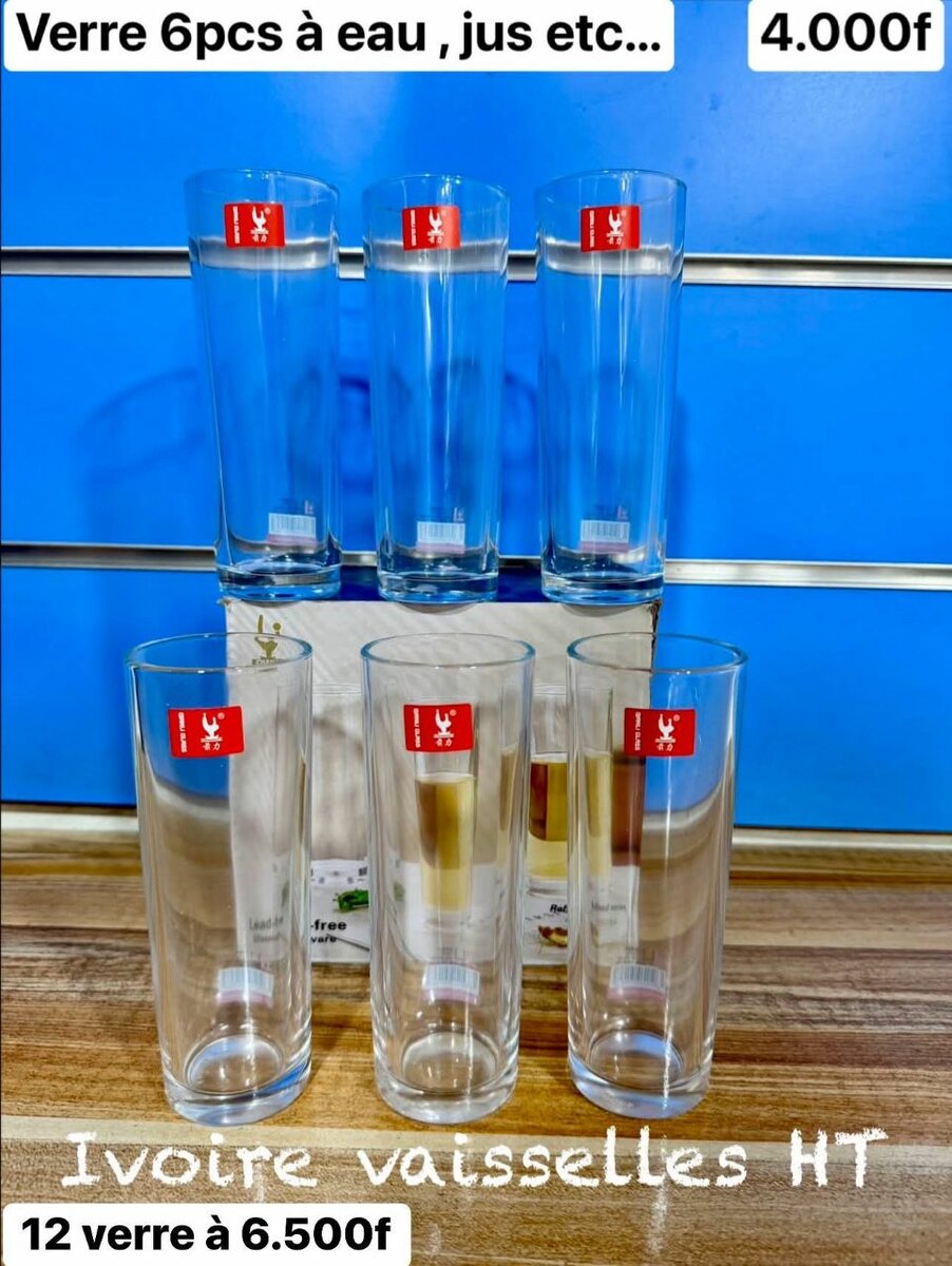 Verres à eau en verre - 6pcs