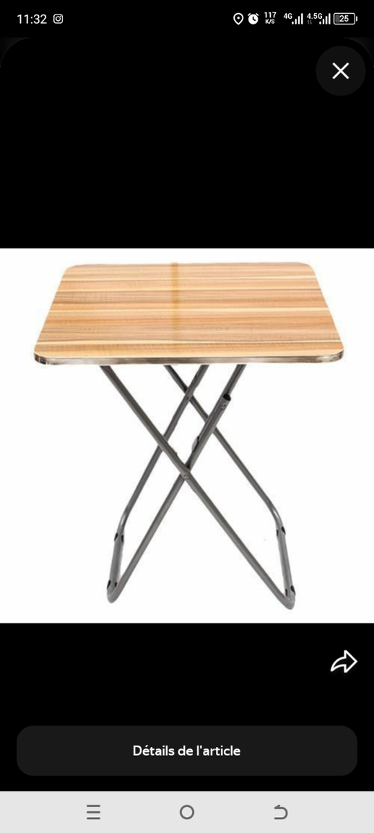 Table pliante portable
