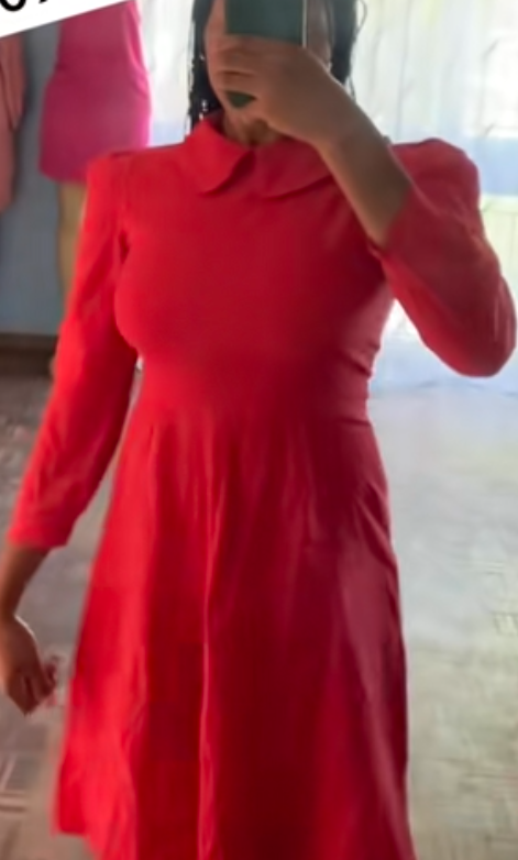 Elegant women's dress size M in red
